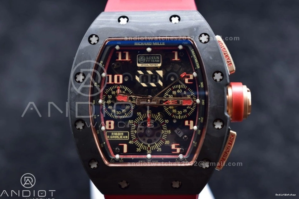 Lotus Edition 1020 RM011 Crystal Dial A7750 V Rubber Red on Strap ModernLook Best Chrono NTPT KVF 1:1 1117